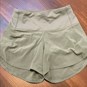 lululemon 4 inch grey eucalyptus shorts in size 0